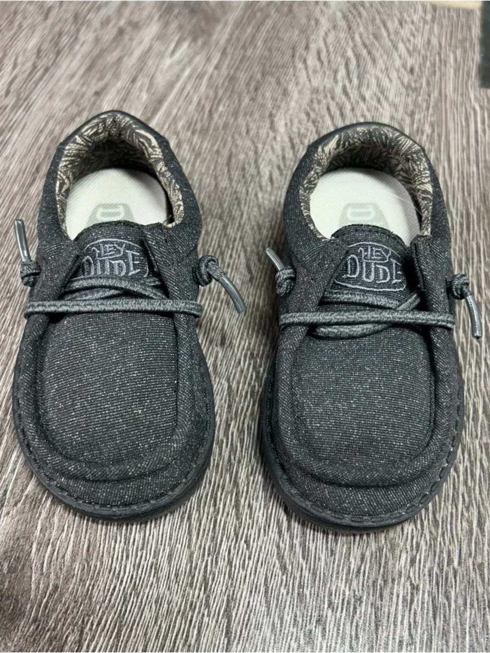Hey Dude Kids Wally Black Slip-On Moccasins